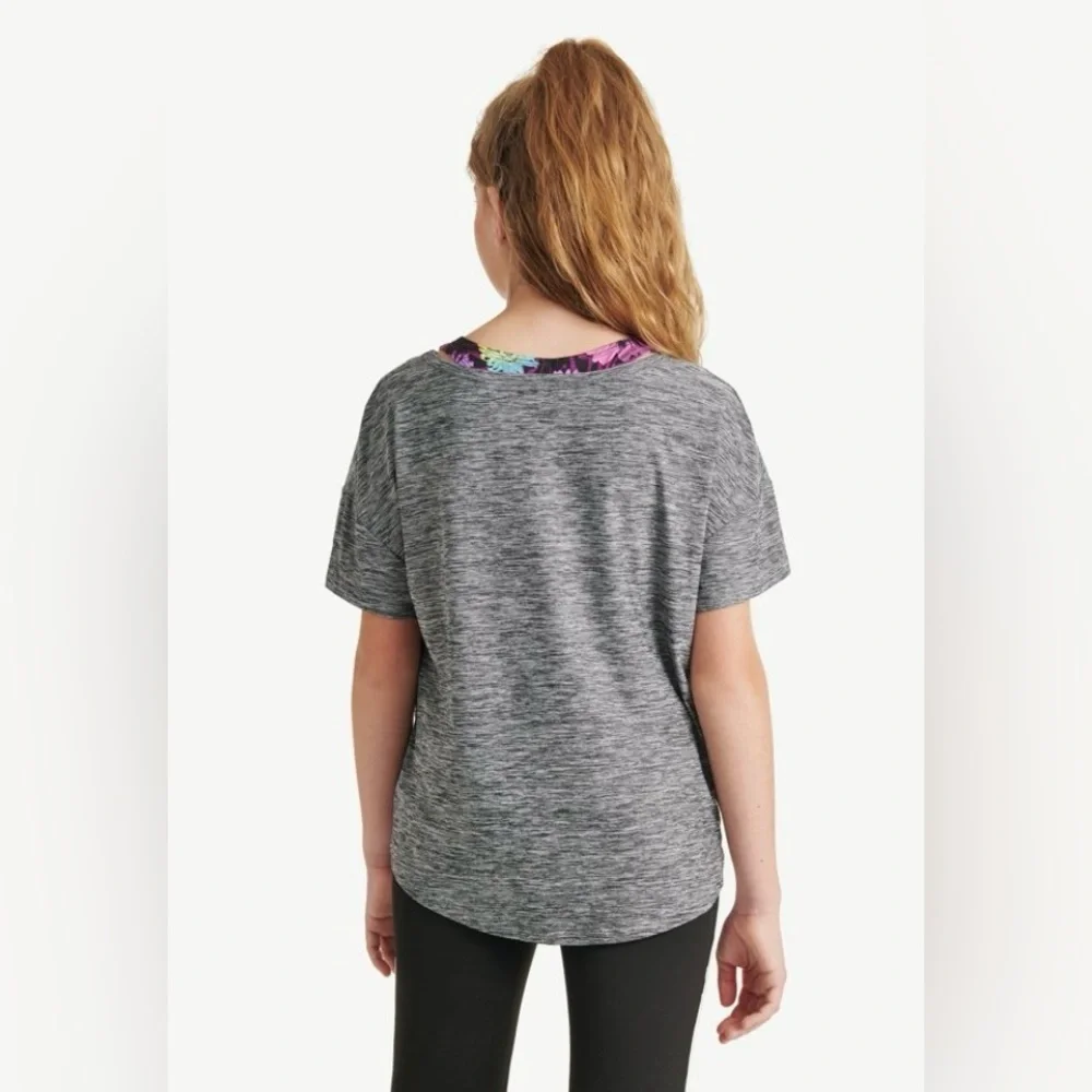 Justice Short Sleeve Tee With Short Bralette